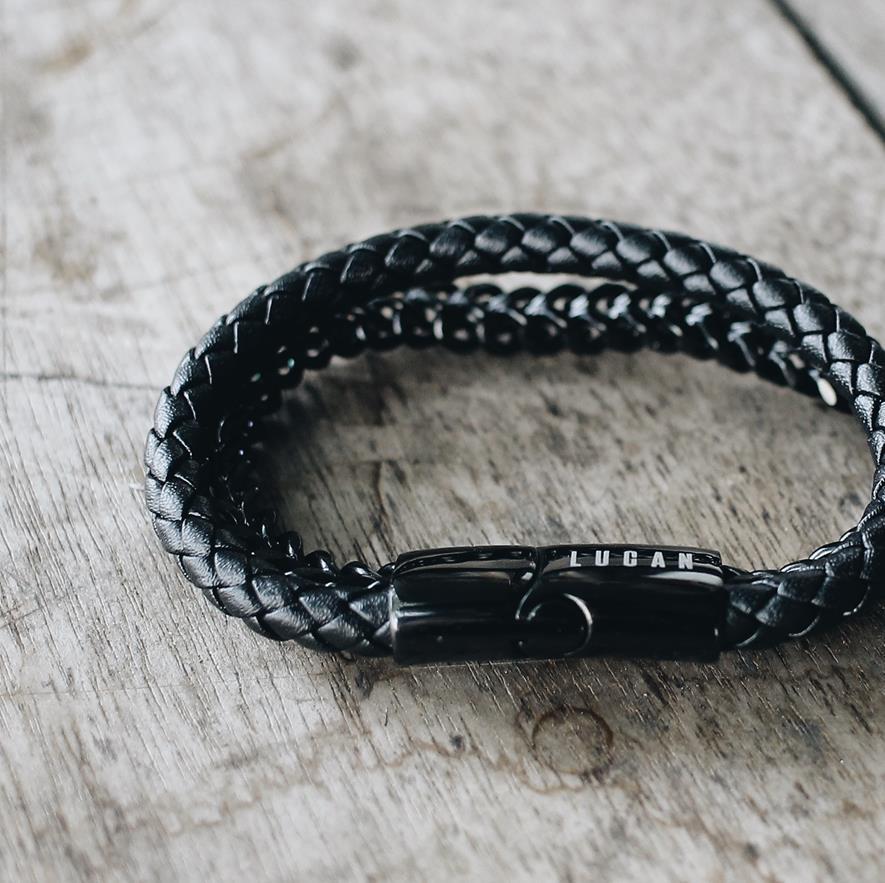 4-All Black Shackle-2 Gelang Pria Gelang Kulit Gelang blank