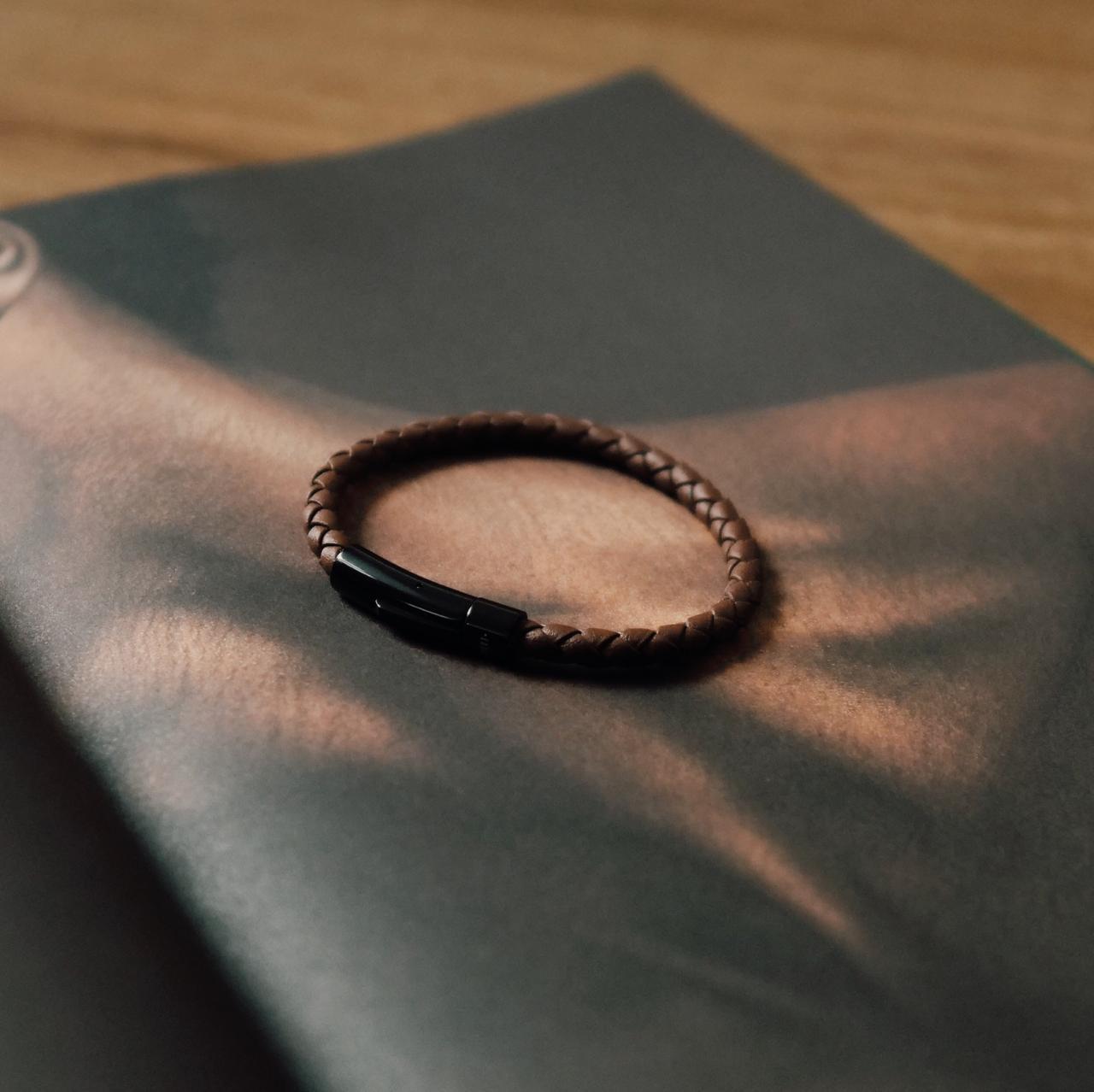 52-Brown Coil-5 Gelang Pria Gelang Kulit Gelang